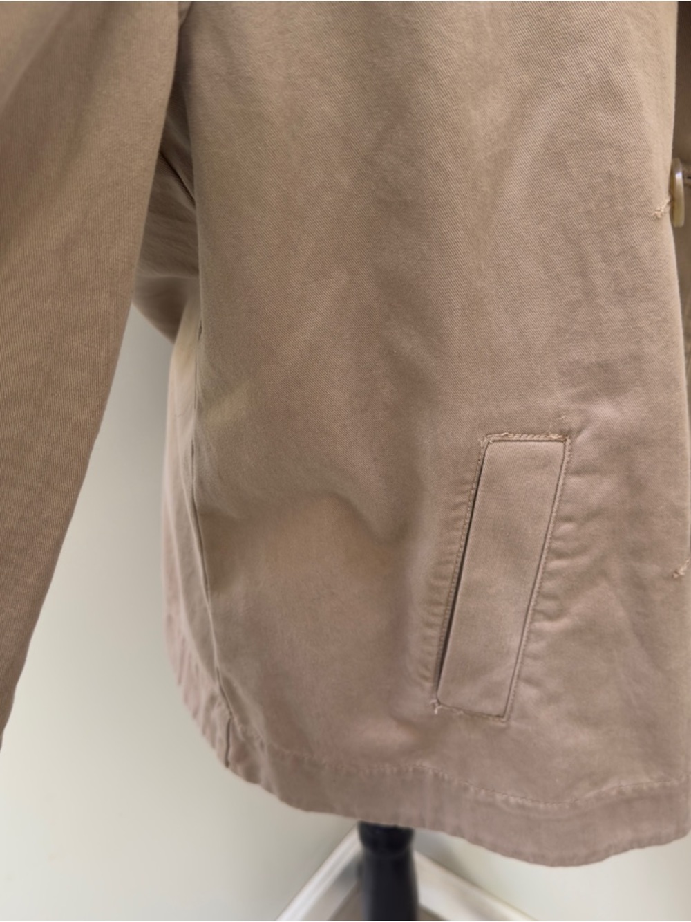 LOFT Classic Double-Breasted Khaki Trench/Utility jacket, size Medium - Picture 5 of 9